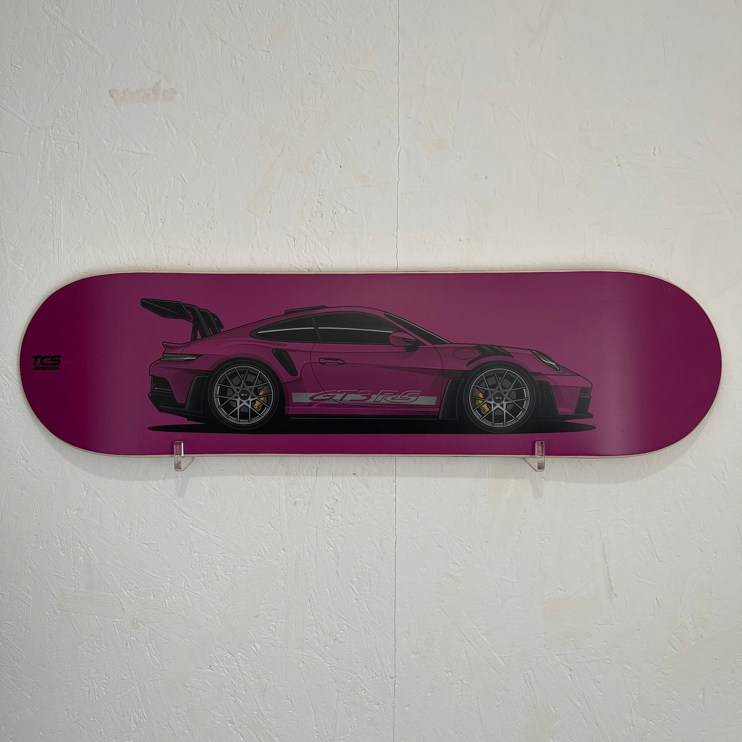 Porsche 911 GT3 RS Skateboard Wall Art - Purple