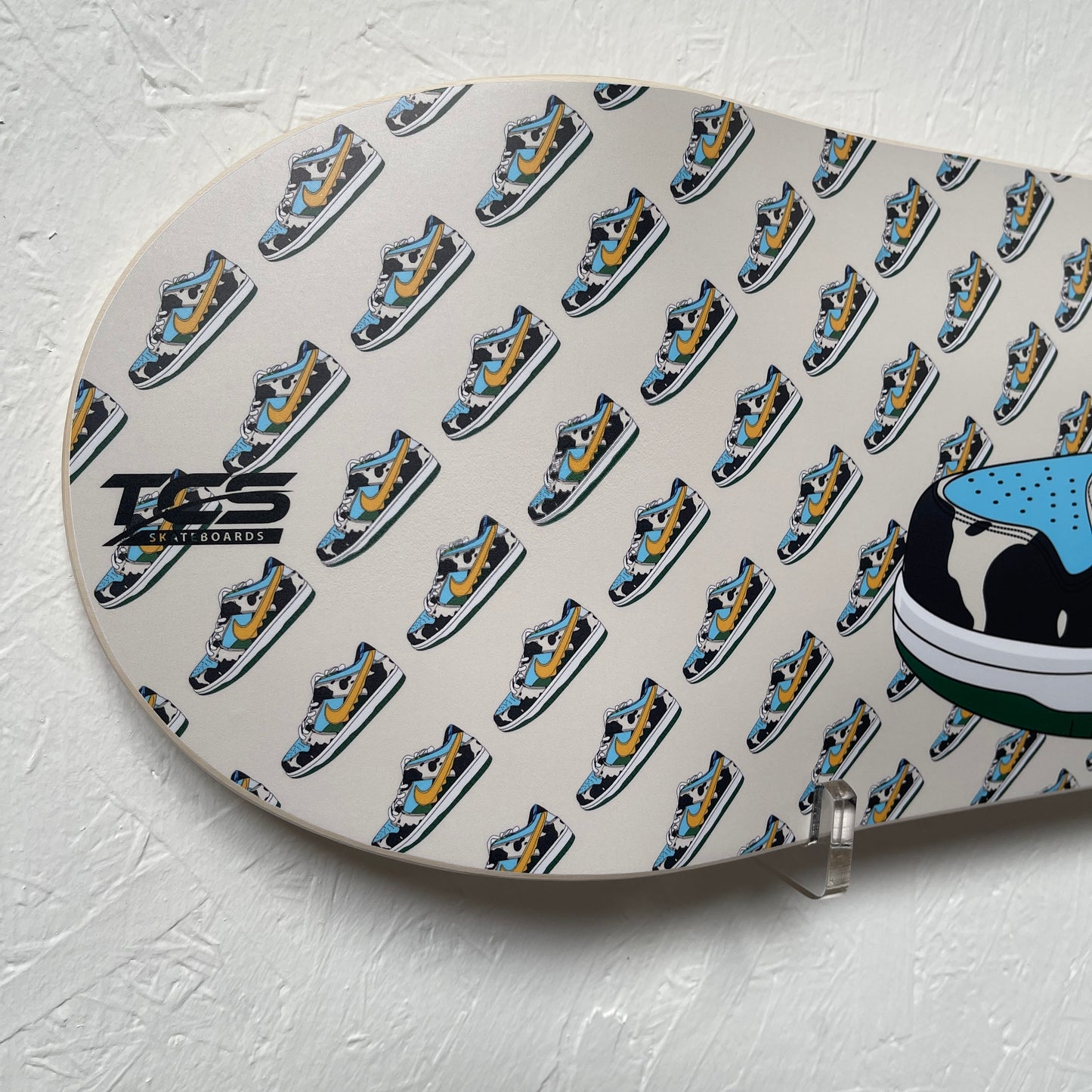 Custom Drawn Shoe Skateboard Wall Art