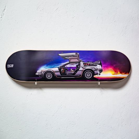 Back To The Future Inspired DeLorean DMC-12, Skate Deck Wall Art