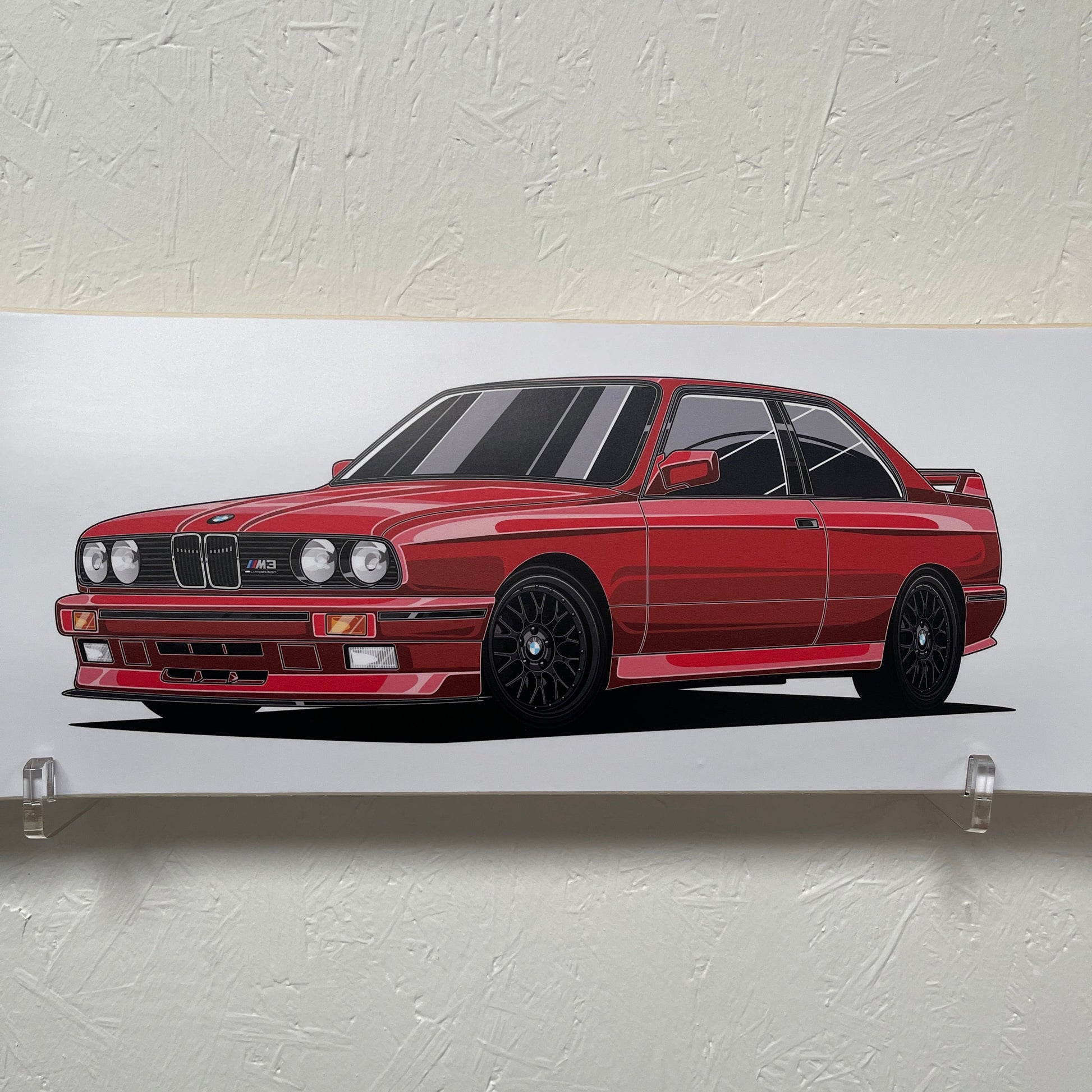 Red car illustration on a white background