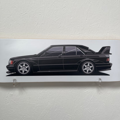 Black car illustration on a white background