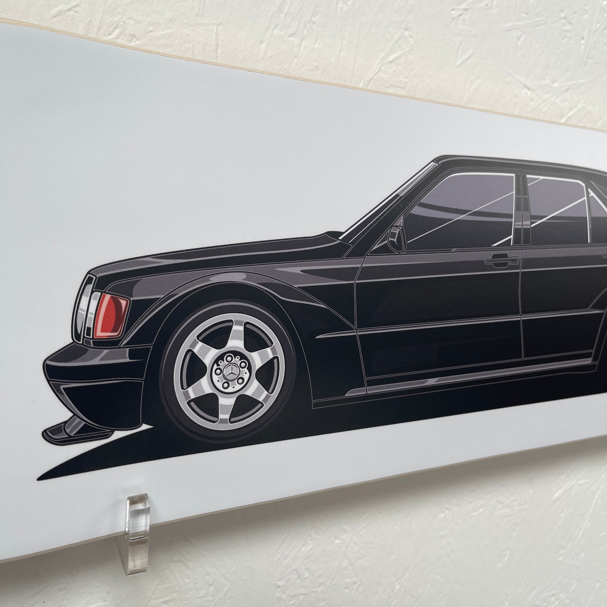 Black car illustration on a white background