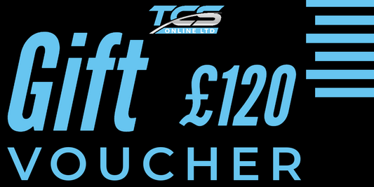 A promotional image featuring a 'Gift Card' text overlay with a value of £120.00, indicating a pound sterling amount.