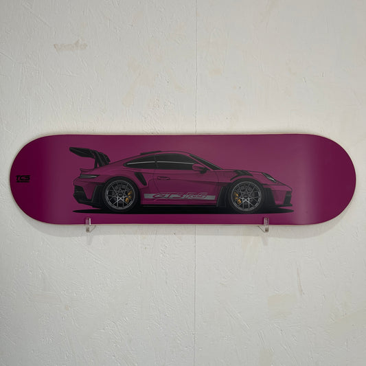Porsche 911 GT3 RS Skateboard Wall Art - Purple