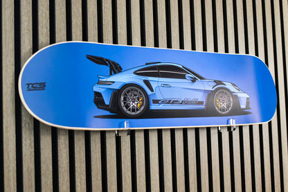 Porsche 911 GT3 RS Skate Deck Wall Art - Blue