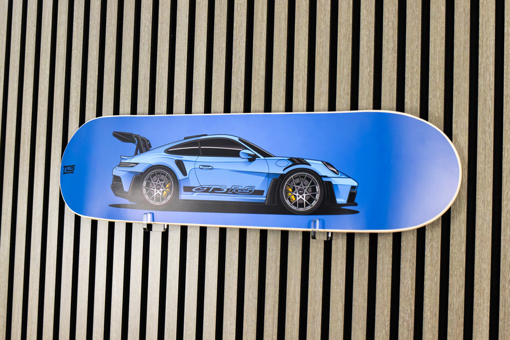 Porsche 911 GT3 RS Skate Deck Wall Art - Blue