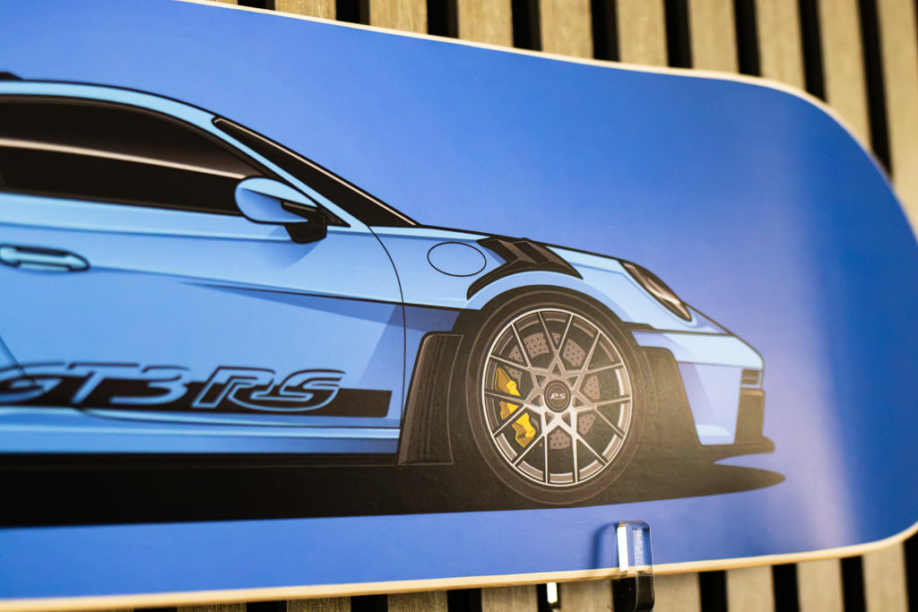 Porsche 911 GT3 RS Skate Deck Wall Art - Blue