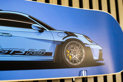 Porsche 911 GT3 RS Skate Deck Wall Art - Blue