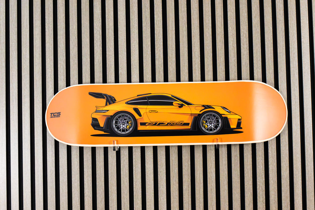 Porsche 911 GT3 RS Skate Deck Wall Art - Orange