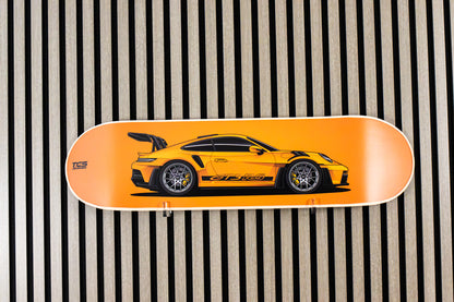 Porsche 911 GT3 RS Skate Deck Wall Art - Orange