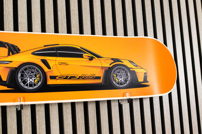 Porsche 911 GT3 RS Skate Deck Wall Art - Orange