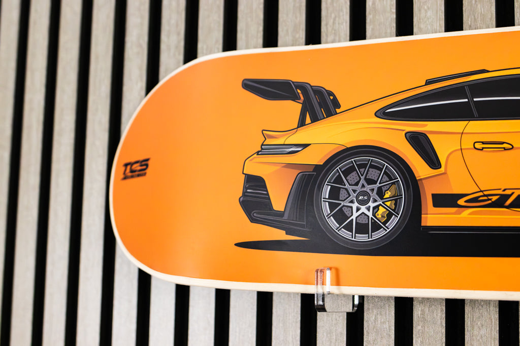 Porsche 911 GT3 RS Skate Deck Wall Art - Orange