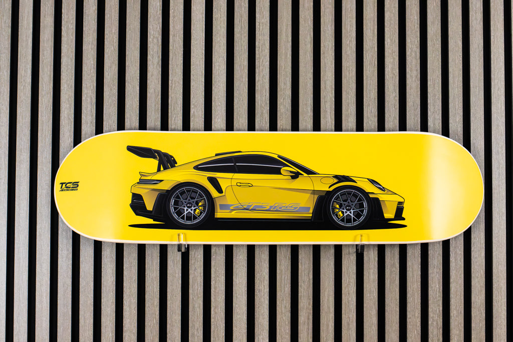 Porsche 911 GT3 RS Skate Deck Wall Art -  Yellow