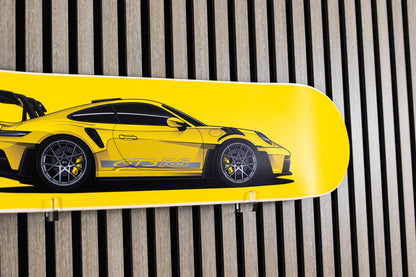 Porsche 911 GT3 RS Skate Deck Wall Art -  Yellow