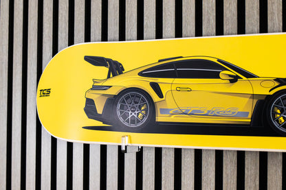 Porsche 911 GT3 RS Skate Deck Wall Art -  Yellow