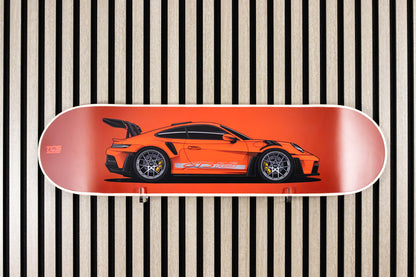 Porsche 911 GT3 RS Skate Deck Wall Art - Red