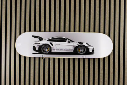 Porsche 911 GT3 RS Skate Deck Wall Art - White