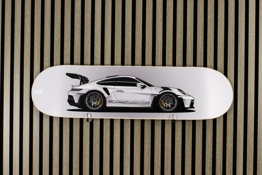 Porsche 911 GT3 RS Skate Deck Wall Art - White