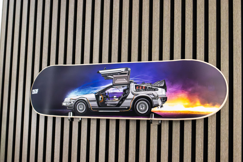 Back To The Future Inspired DeLorean DMC-12, Skate Deck Wall Art