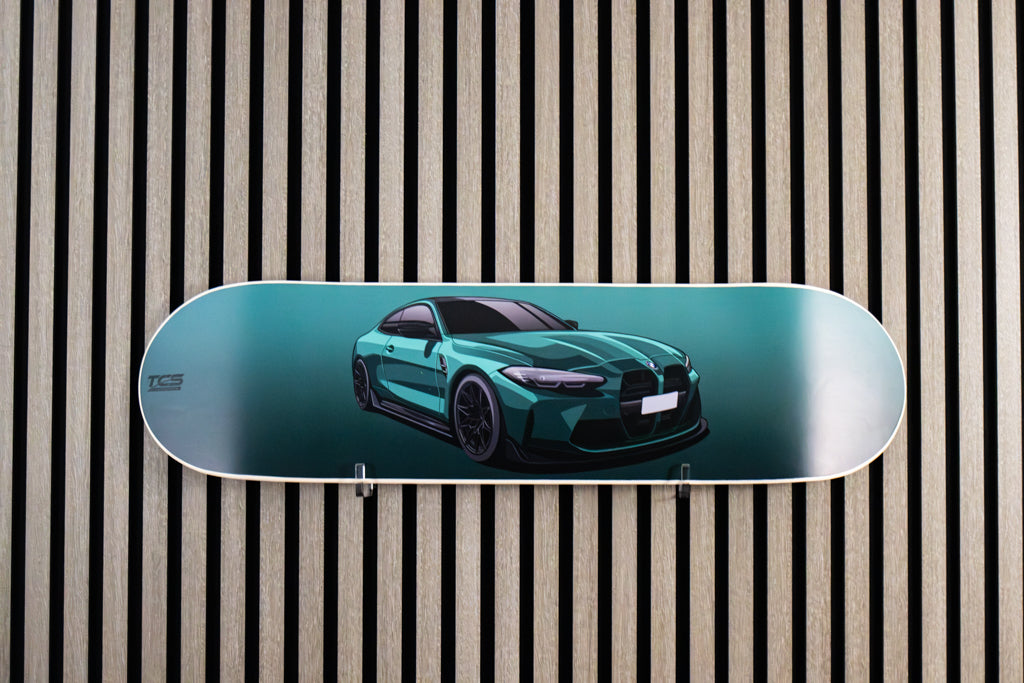 Isle of Man Green Metallic BMW G82 M4 Skate Deck Wall Art