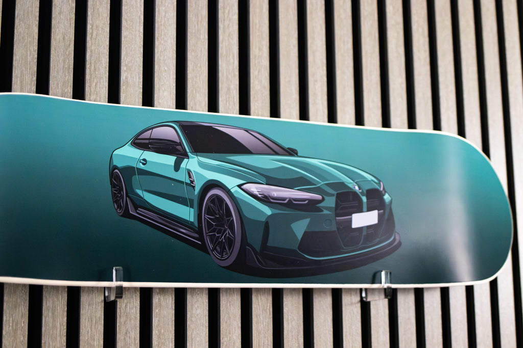 Isle of Man Green Metallic BMW G82 M4 Skate Deck Wall Art