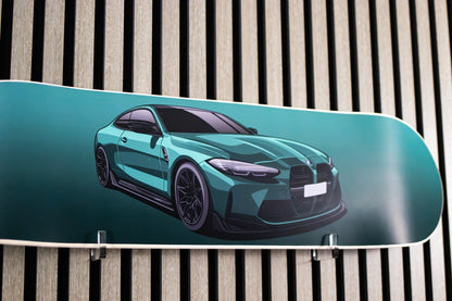 Isle of Man Green Metallic BMW G82 M4 Skate Deck Wall Art