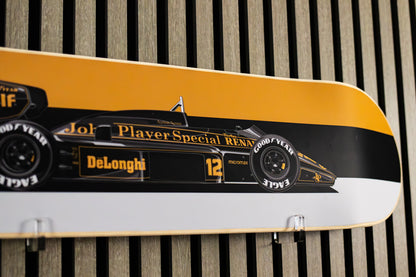 Ayrton Senna's John Player Special Formula 1 Car Skate Deck Wall Art