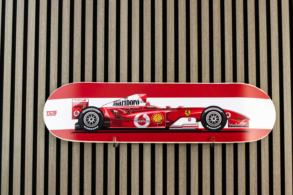 Michael Schumacher's 2004 Ferrari Formula 1 Skate Deck Wall Art