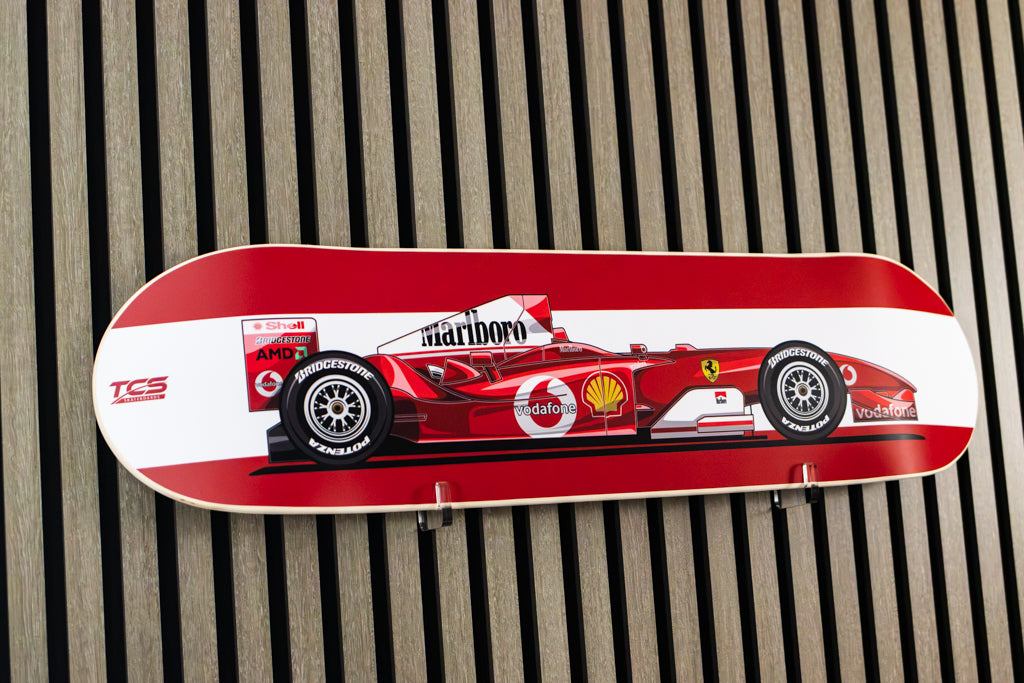 Michael Schumacher's 2004 Ferrari Formula 1 Skate Deck Wall Art