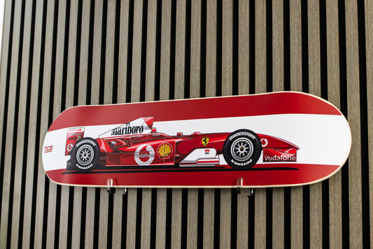 Michael Schumacher's 2004 Ferrari Formula 1 Skate Deck Wall Art