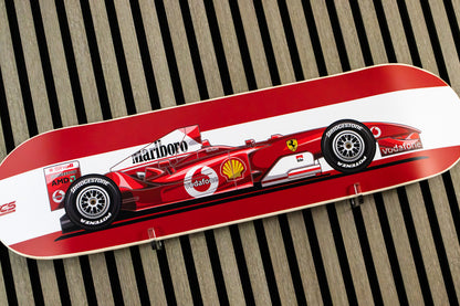 Michael Schumacher's 2004 Ferrari Formula 1 Skate Deck Wall Art