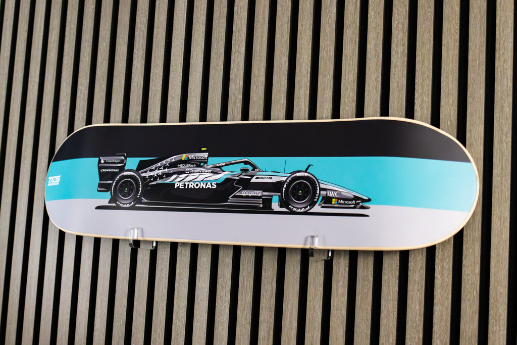 2026 Formula 1 Mercedes W17 Race Car Skate Deck Wall Art