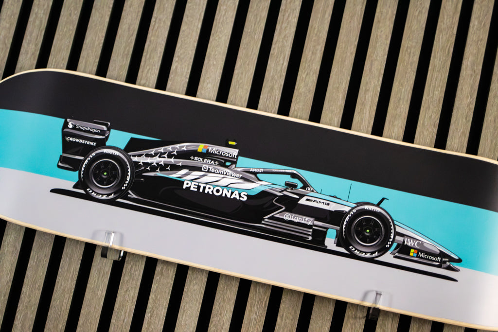 2026 Formula 1 Mercedes W17 Race Car Skate Deck Wall Art