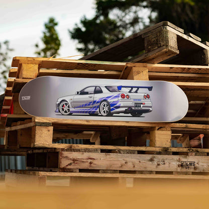 2 Fast 2 Furious inspired Nissan Skyline GT-R Skate Deck Wall Art