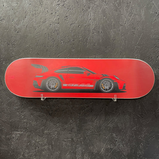 Porsche 911 GT3 RS Skateboard Wall Art - Red