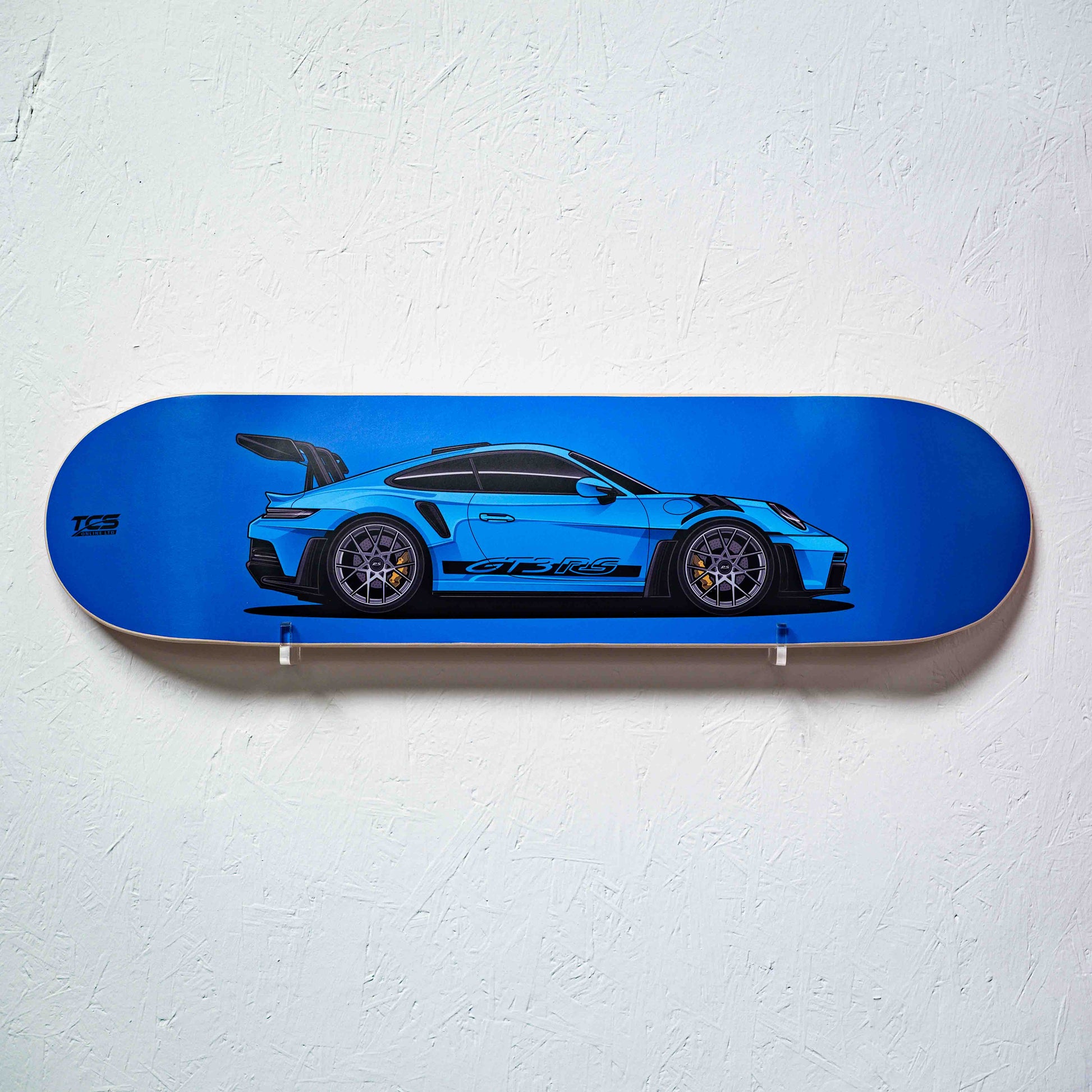 Blue Porsche 911 GT3 RS Skate Deck Wall Art