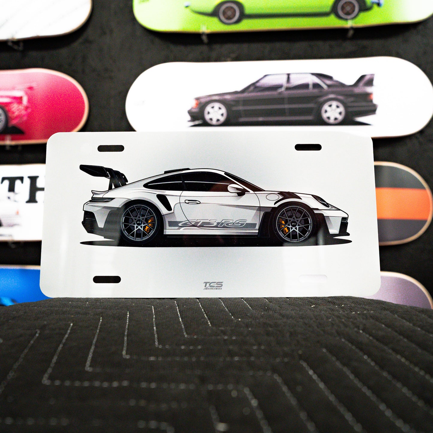 Porsche 911 GT3 RS Licence Plate Art - White