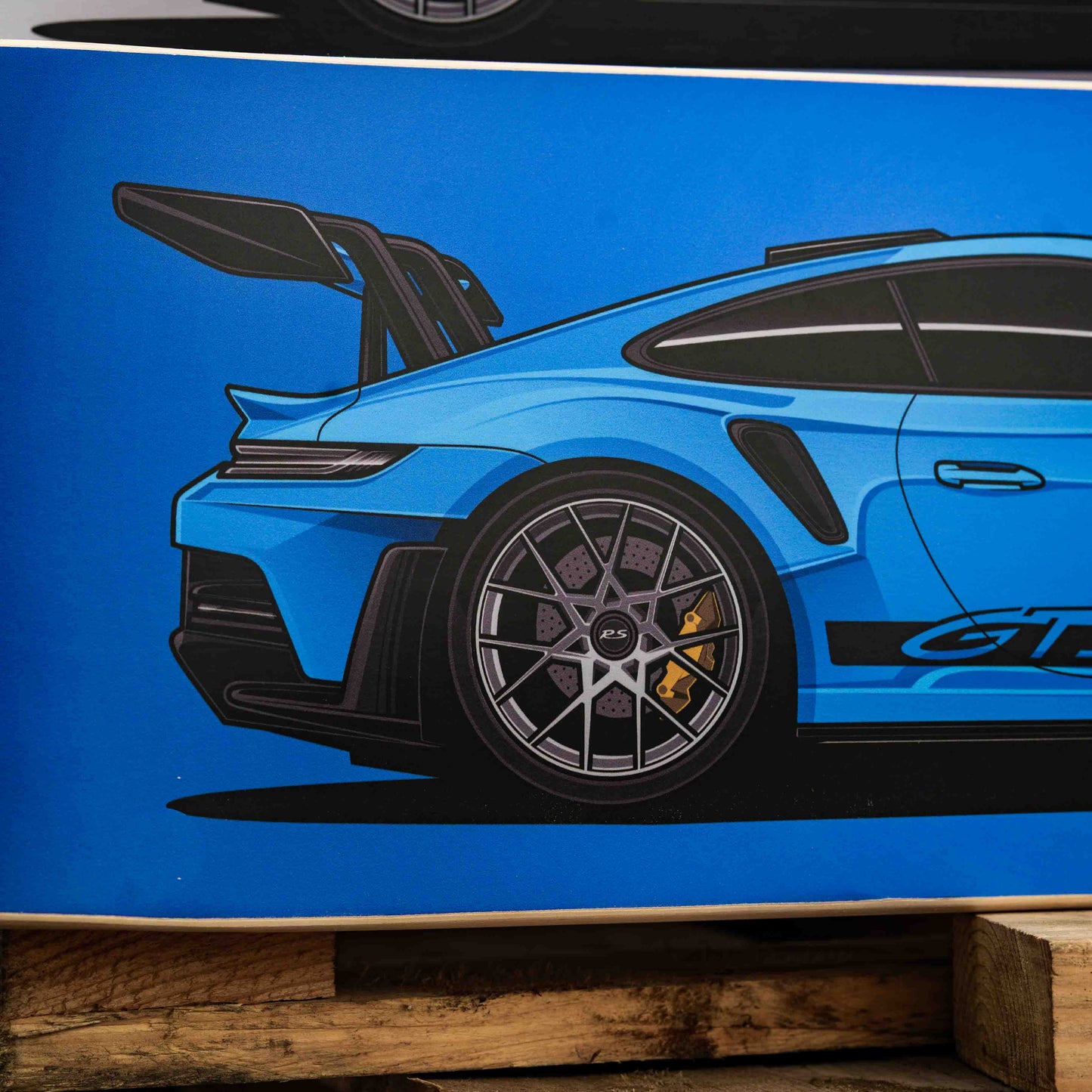 Porsche 911 GT3 RS Skate Deck Wall Art - Blue