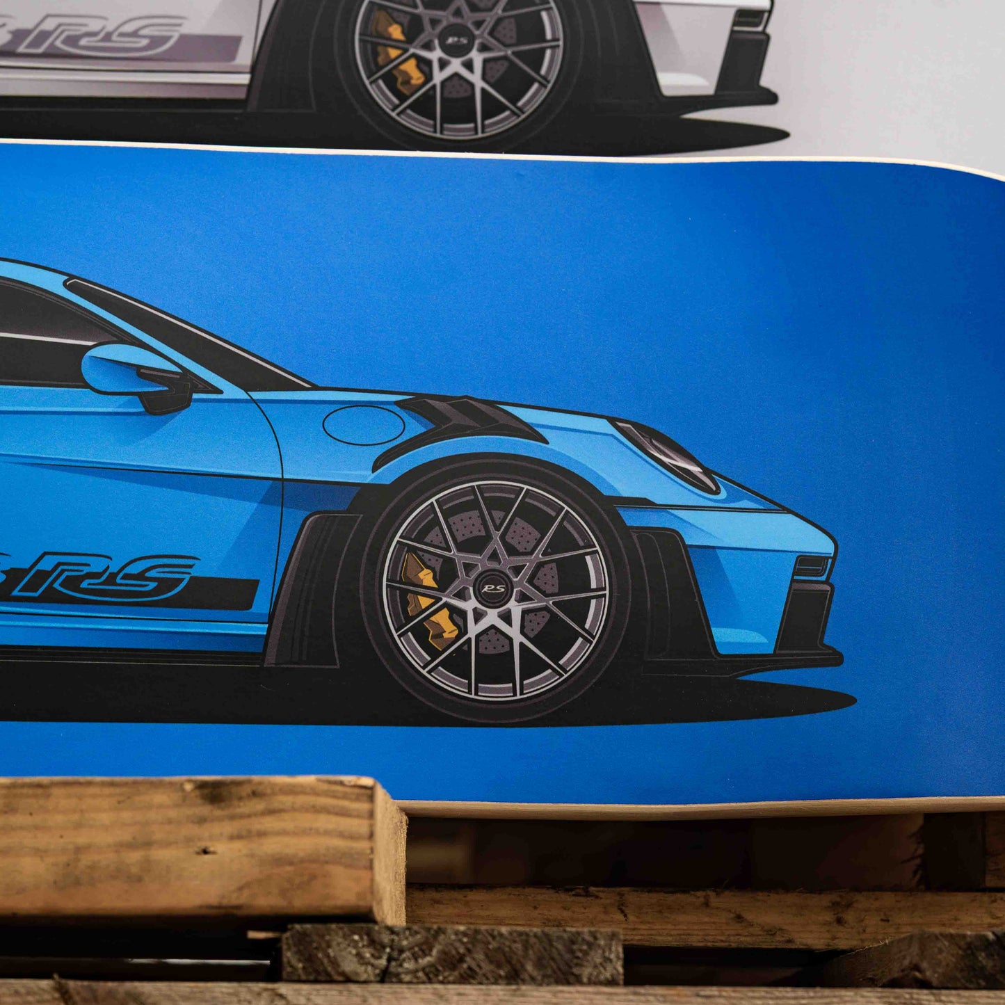 Porsche 911 GT3 RS Skate Deck Wall Art - Blue