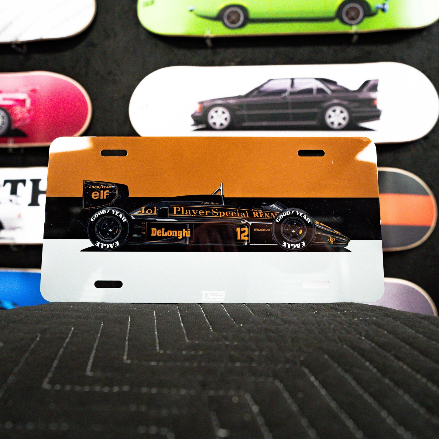 Ayrton Senna's John Player Special Formula 1 Car Licence Plate Art