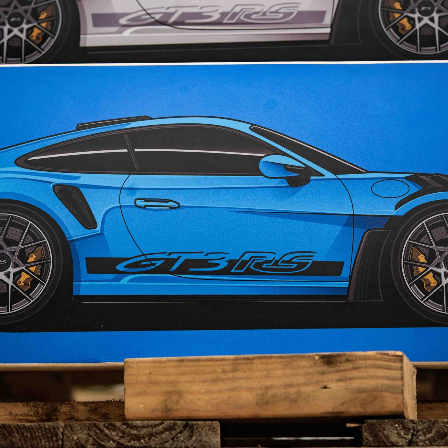 Porsche 911 GT3 RS Skate Deck Wall Art - Blue