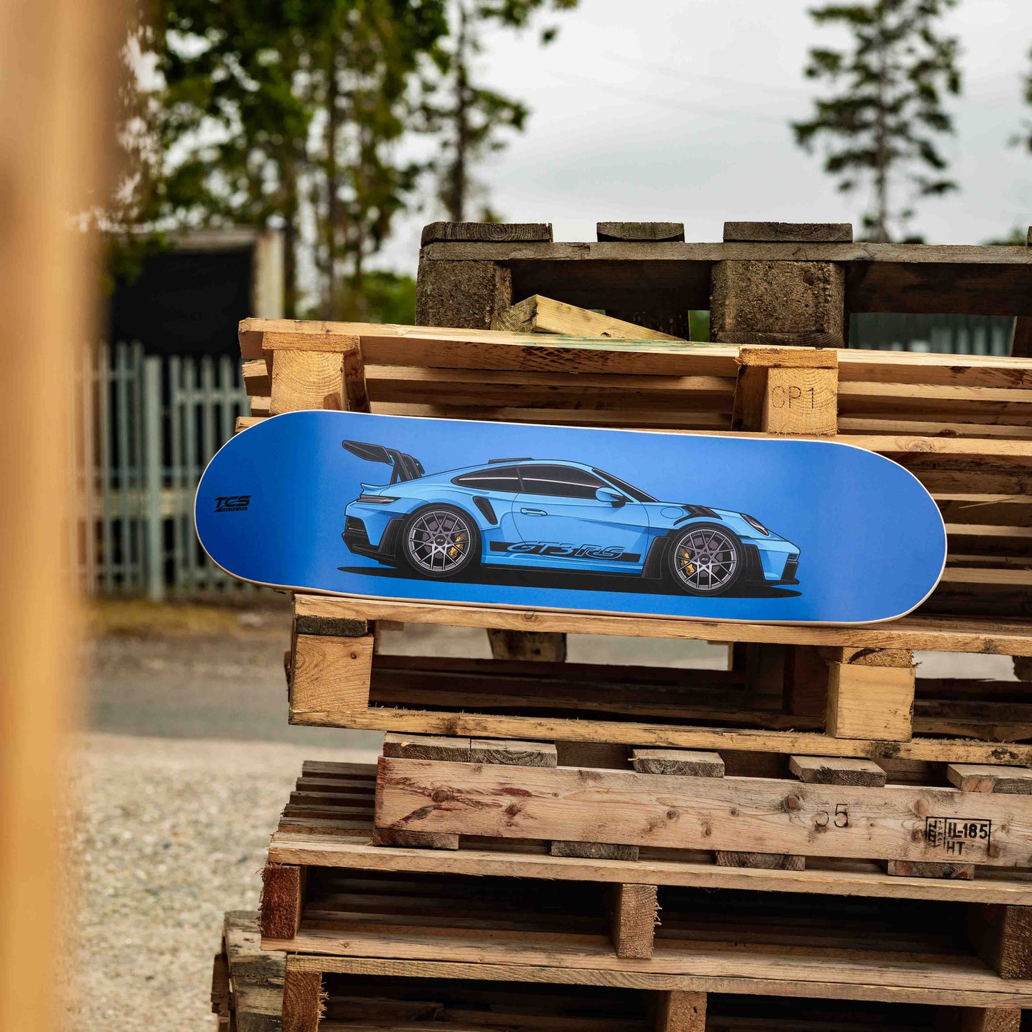 Porsche 911 GT3 RS Skate Deck Wall Art - Blue