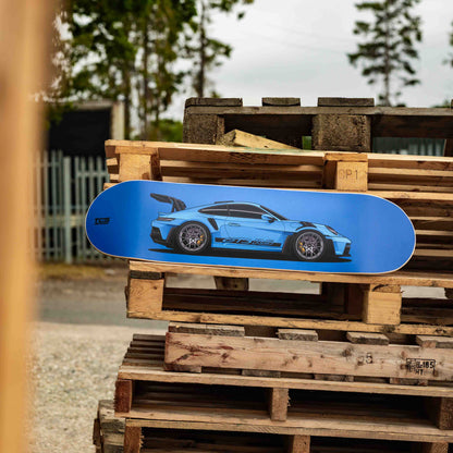 Porsche 911 GT3 RS Skate Deck Wall Art - Blue
