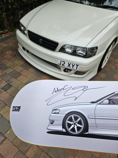 WIN A 1 of 1 LIMITED EDITION ADAM C Toyota Chaser skateboard