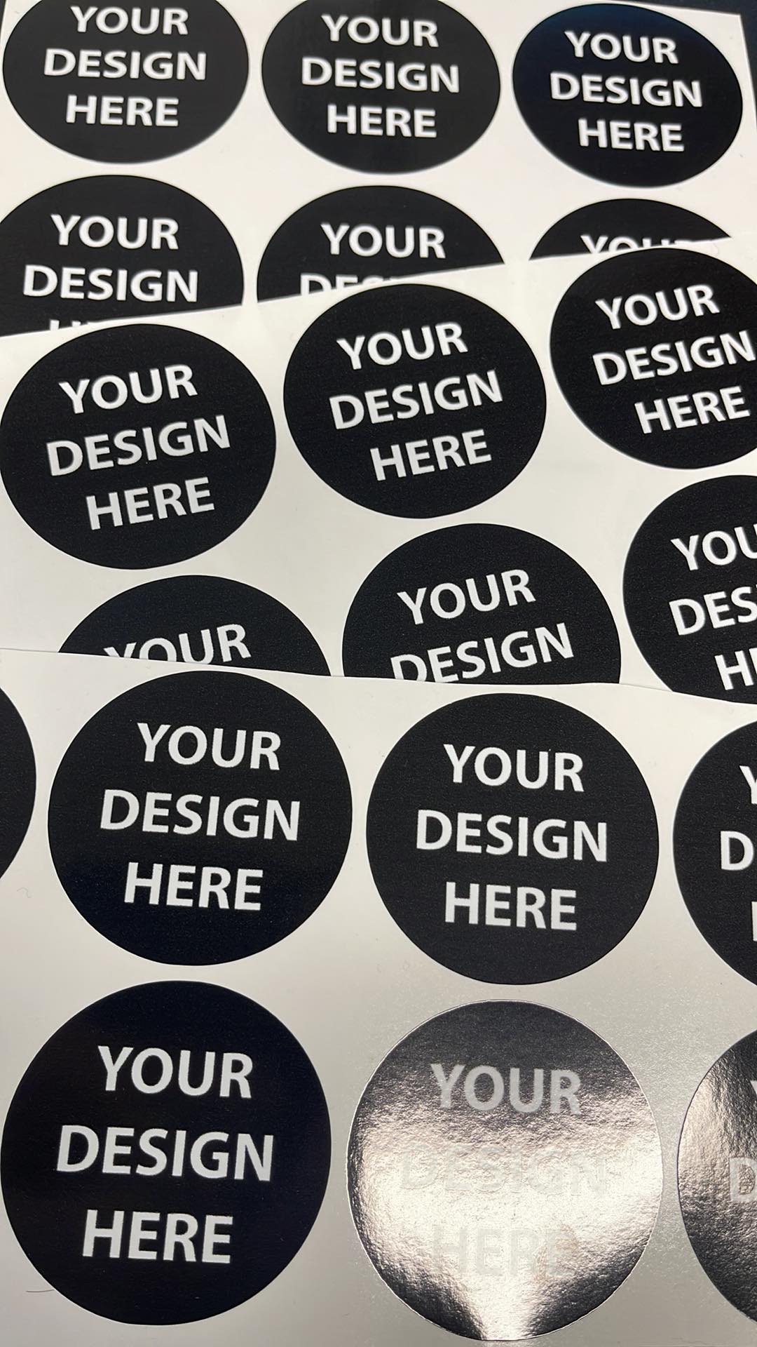 LOGO Printed Vinyl Round Stickers - GLOSSY Waterproof Custom Logo -Personalised
