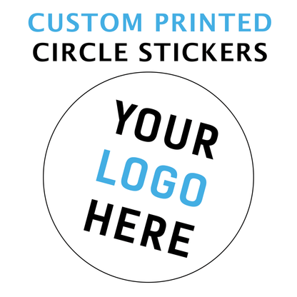 LOGO Printed Vinyl Round Stickers - GLOSSY Waterproof Custom Logo -Personalised