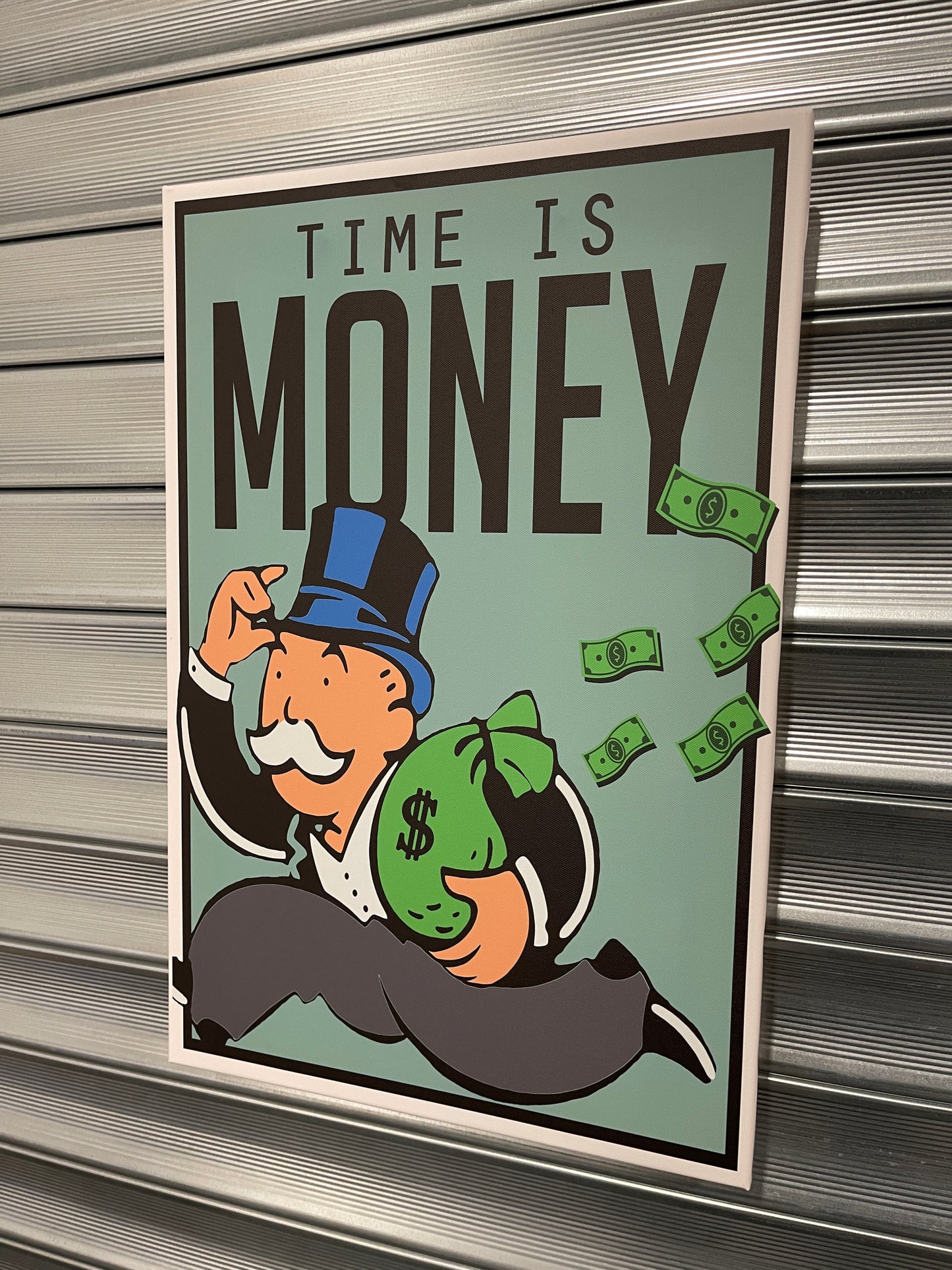 Time Is Money Monopoly Style Canvas